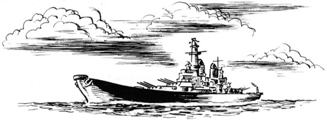 Battleship underway