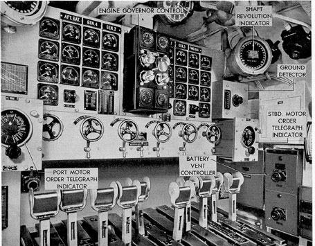 Drawing illustrating the General Electric main propulsion control cubicle.