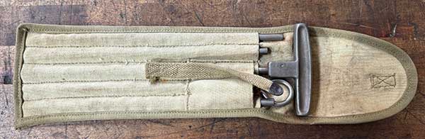 cleaning rod installed in canvas case