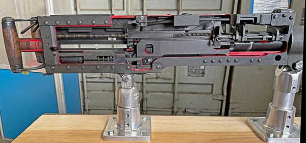 gun on bench showing cut away side