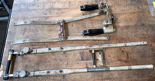 mount, rails and backgrip separated on the bench
